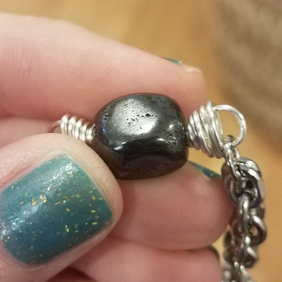 FINAL PRICE Hematite Double Stainless Toggle Skull Bracelet - Picture 5 of 10